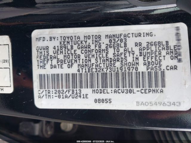 Toyota Camry Le Image 15